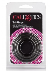 Cockring Tri Ring extensible par 3 noir