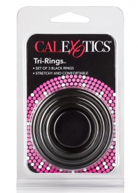 Cockring Tri Ring extensible par 3 noir