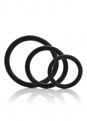 Cockring Tri Ring extensible par 3 noir