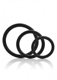 Cockring Tri Ring extensible par 3 noir