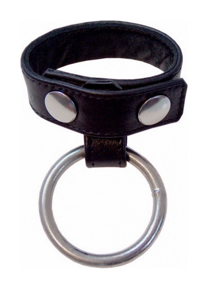 MB-Cockring Cockstrap cuir avec anneau acier