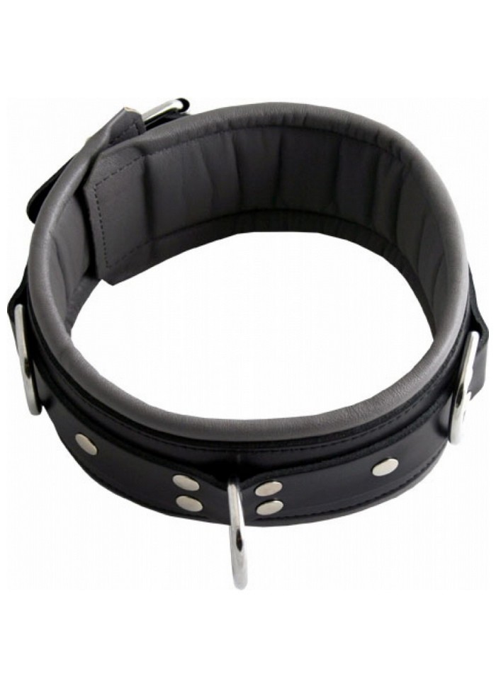 Collier homme esclave H 75 - Cuir noir-gris MisterB