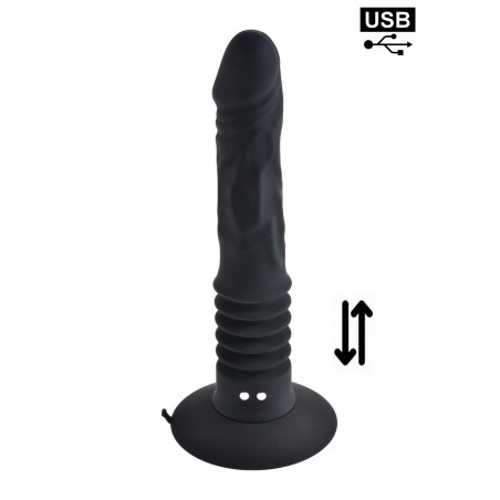 Gode ventouse vibrant rechargeable Vibrating Ass Fucker noir