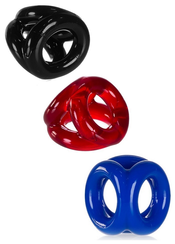 Cockring Oxballs Tri-Sport Cocksling rouge-bleu-noir