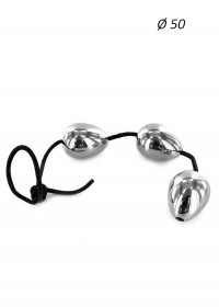 Chapelet 3 Boules anales ovales acier 50mm