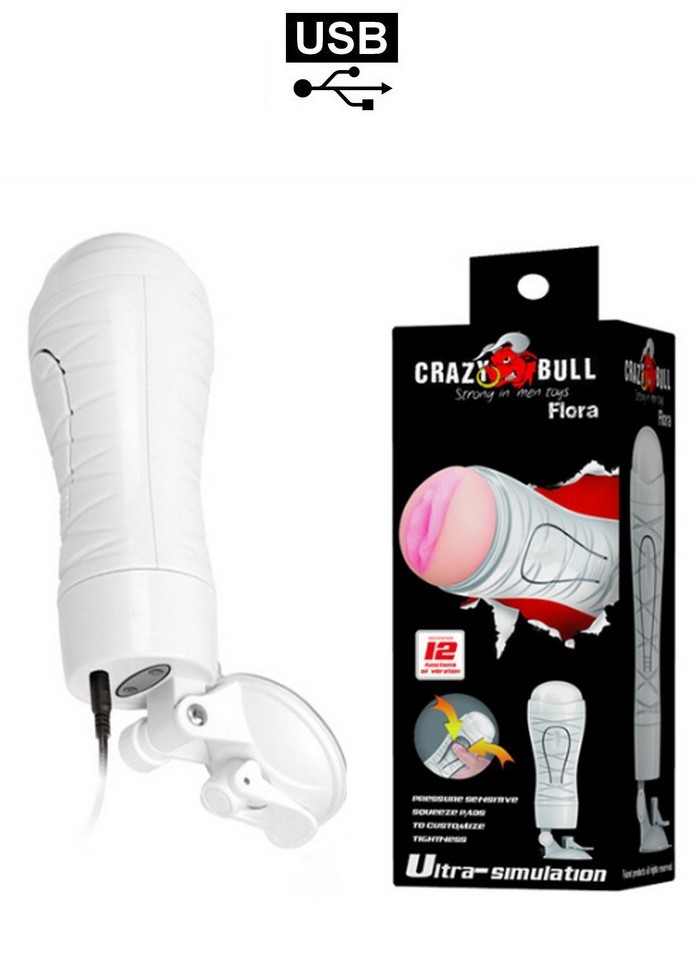 Masturbateur homme rechargeable Crazy Bull Flora Pussy vibrant
