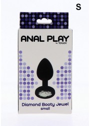 Plug anal bijou silicone noir Diamond Booty Jewel small boite