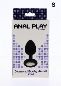 Plug anal bijou silicone noir Diamond Booty Jewel small boite