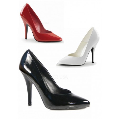 Pleaser Chaussures Escarpins vernis  Grande Taille 41 au 46 noir-rouge-blanc