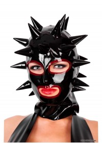 Latexa 3256 Cagoule latex Spikes unisex face noir