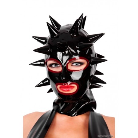 Latexa 3256 Cagoule latex Spikes unisex face noir