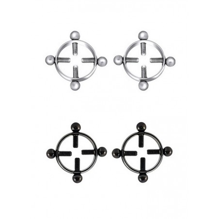 Bijoux de tétons faux pîercing à vis noir ou acier