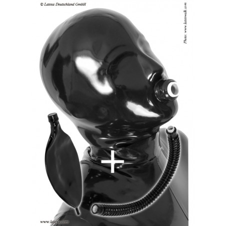 Latexa 3217 Cagoule latex fermée avec trou pour tuba noir