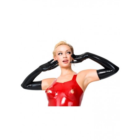 Latexa 1136A Soutien gorge latex Brassière ouvert têtons rouge