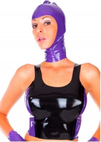 Latexa 3161 Top latex violet Hot bi colore noir