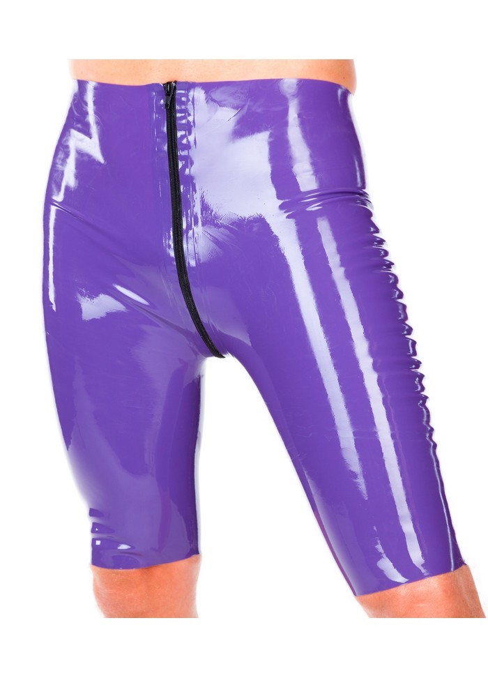 Latexa 1228 Bermuda latex violet homme zippé