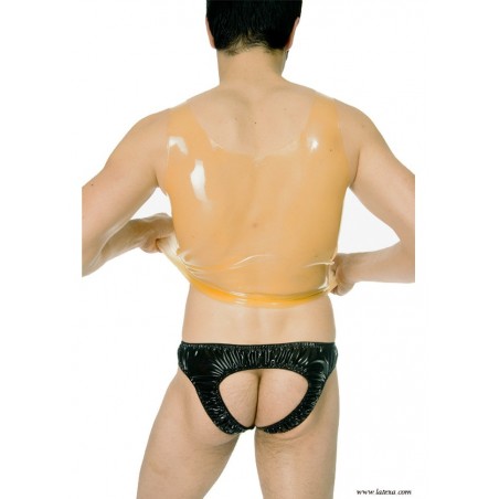 Latexa 3021 Slip latex ouvert fesses noir dos
