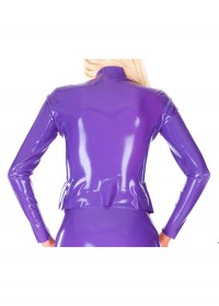 Latexa 3341 Veste courte latex femme manches longues violet dos