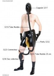 Latexa 3230 Sac latex collecteur d'urine noir detail