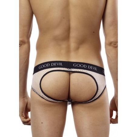 Goodevil 4042-Jockstrap homme Big Mesh blanc dos