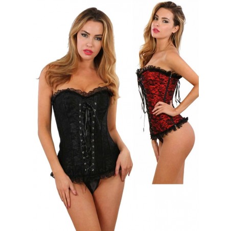 Corset sexy pour femme en dentelle doublée