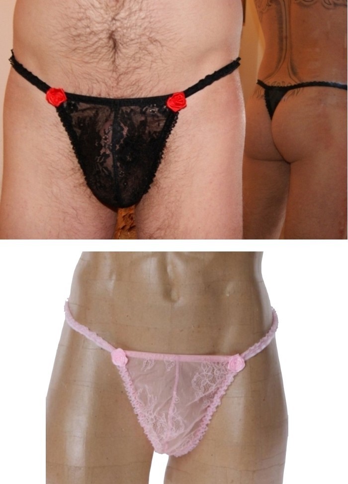 Foliesbyrenaud String homme Amor noir-rouge-rose