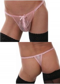 FoliesbyRenaud String homme Emma dentelle rose