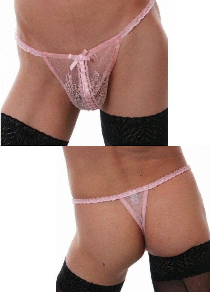 FoliesbyRenaud String homme Emma dentelle rose