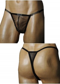 FoliesbyRenaud String Sexy homme travesti en tulle noir & strass