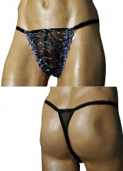 FoliesbyRenaud String homme dentelle Kelly bleu