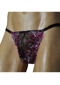 FoliesbyRenaud String homme travesti Adriana rose-noir