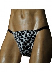 FoliesbyRenaud Cruella String homme Fourrure dalmatien