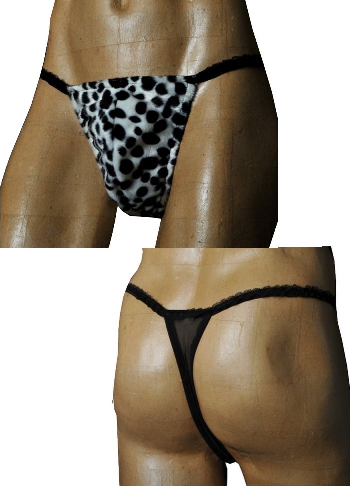 FoliesbyRenaud Cruella String homme Fourrure dalmatien