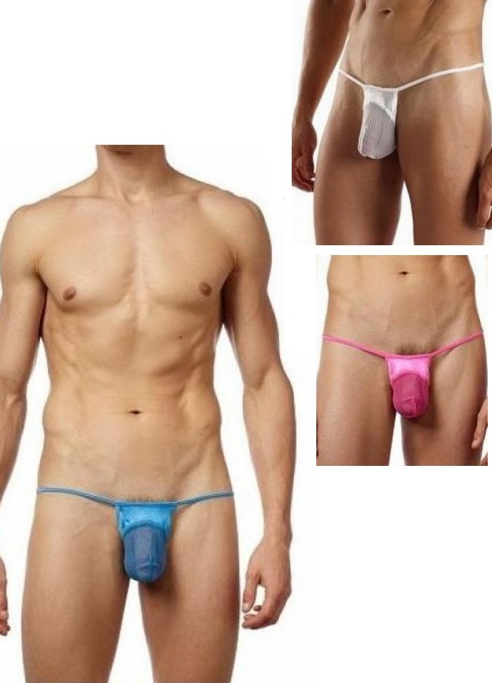 Goodevil 4500-String Net G-string rose-bleu-blanc