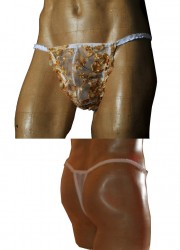 FoliesbyRenaud String homme dentelle Eve jaune