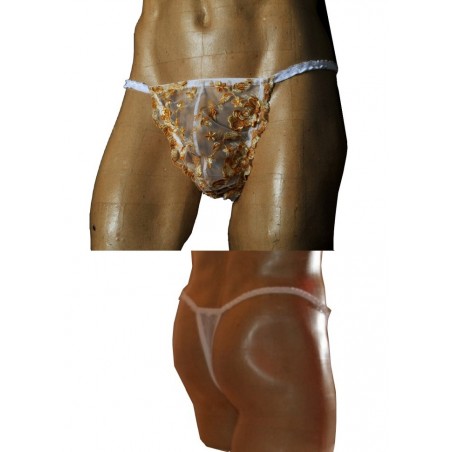 FoliesbyRenaud String homme dentelle Eve jaune