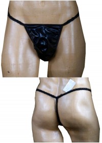 FoliesbyRenaud String homme ficelle Wetlook dentelle noir sophie libertine