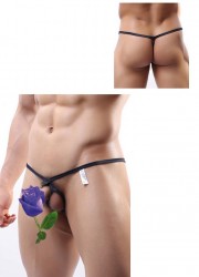 String homme lacet Mini Thong noir