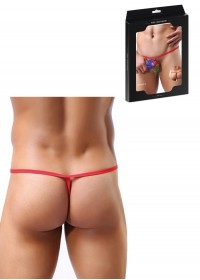 String homme lacet Mini Thong rouge