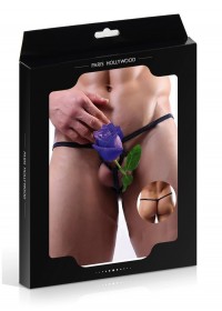 String homme lacet Mini Thong noir