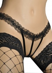 FoliesbyRenaud Mini string femme ouvert Liane noir