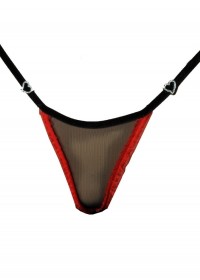 FoliesbyRenaud Mini string femme Eshlee noir-rouge