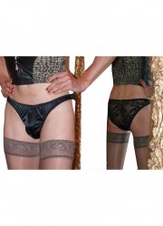 FoliesbyRenaud Culotte homme dentelle & satin noir