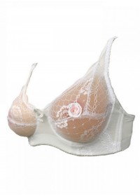 Soutien gorge pour prothèses seins silicone dentelle blanche