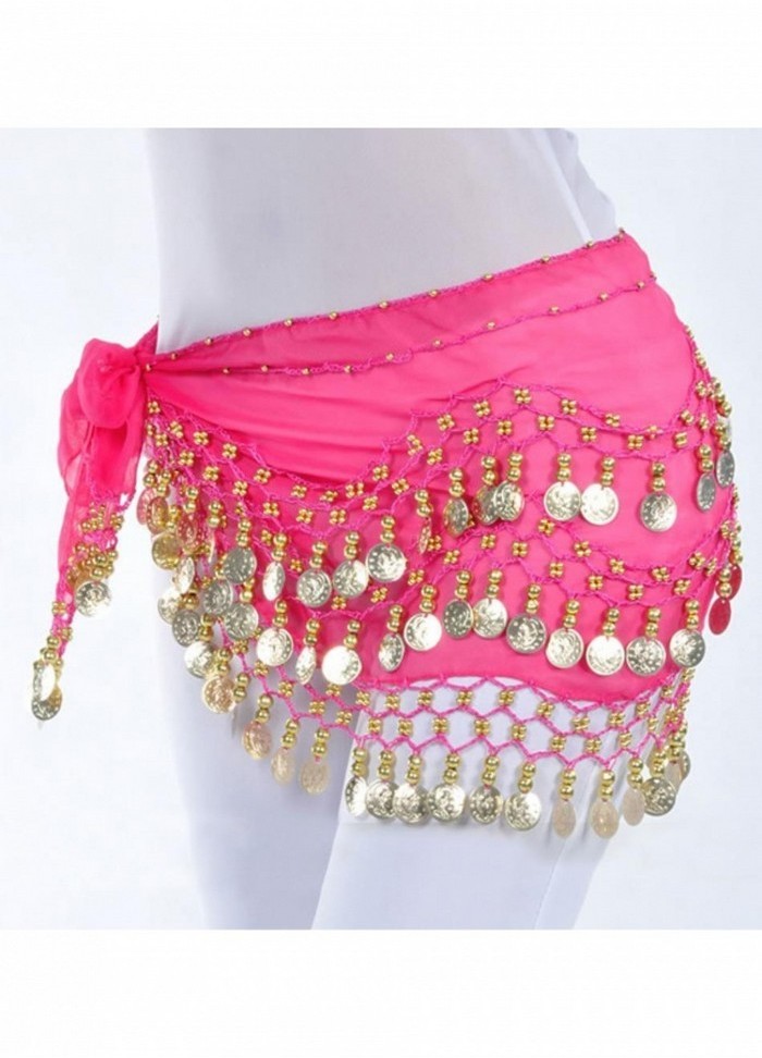 Oriental Ceinture tissus fushia sequins or