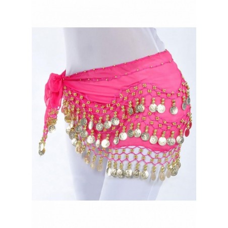 Oriental Ceinture tissus fushia sequins or