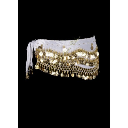 Oriental ceinture velours blanc sequins  Argent