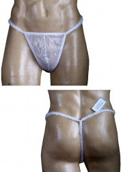 FoliesbyRenaud Glamour String ficelle homme blanc