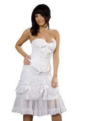 Burleska Vanity Jupe genoux dentelle blanche