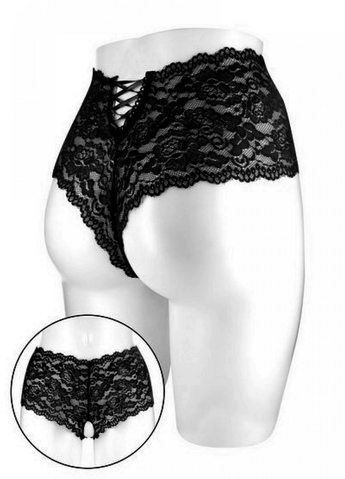 Shorty Julia ouvert entre jambes en dentelle  noir